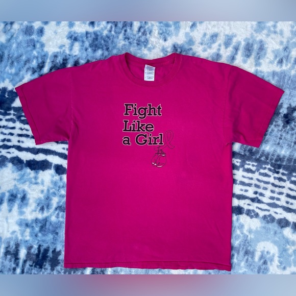 Oct. is Coming Fight Like A Girl Breast Cancer Ribbon Boxing Glove Unisex Large - Picture 1 of 5